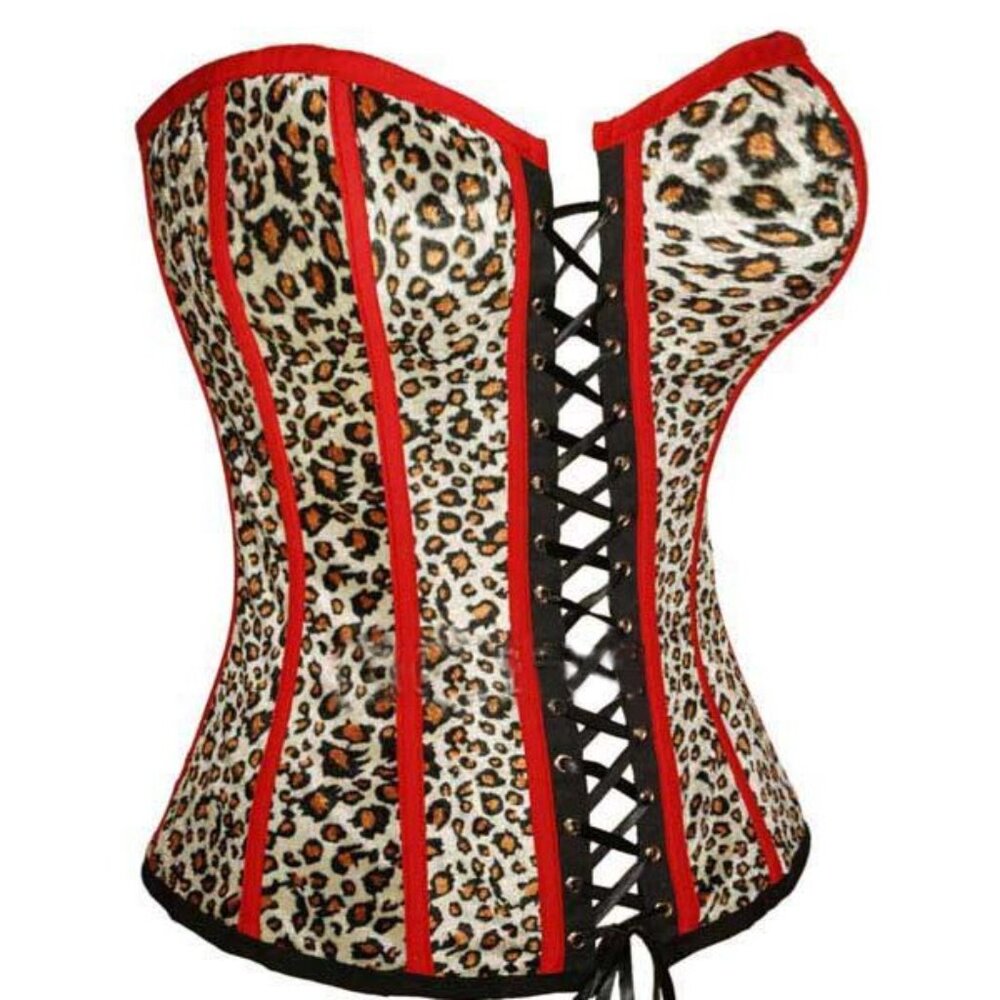 Textured Animal Print Corset Set - NEW